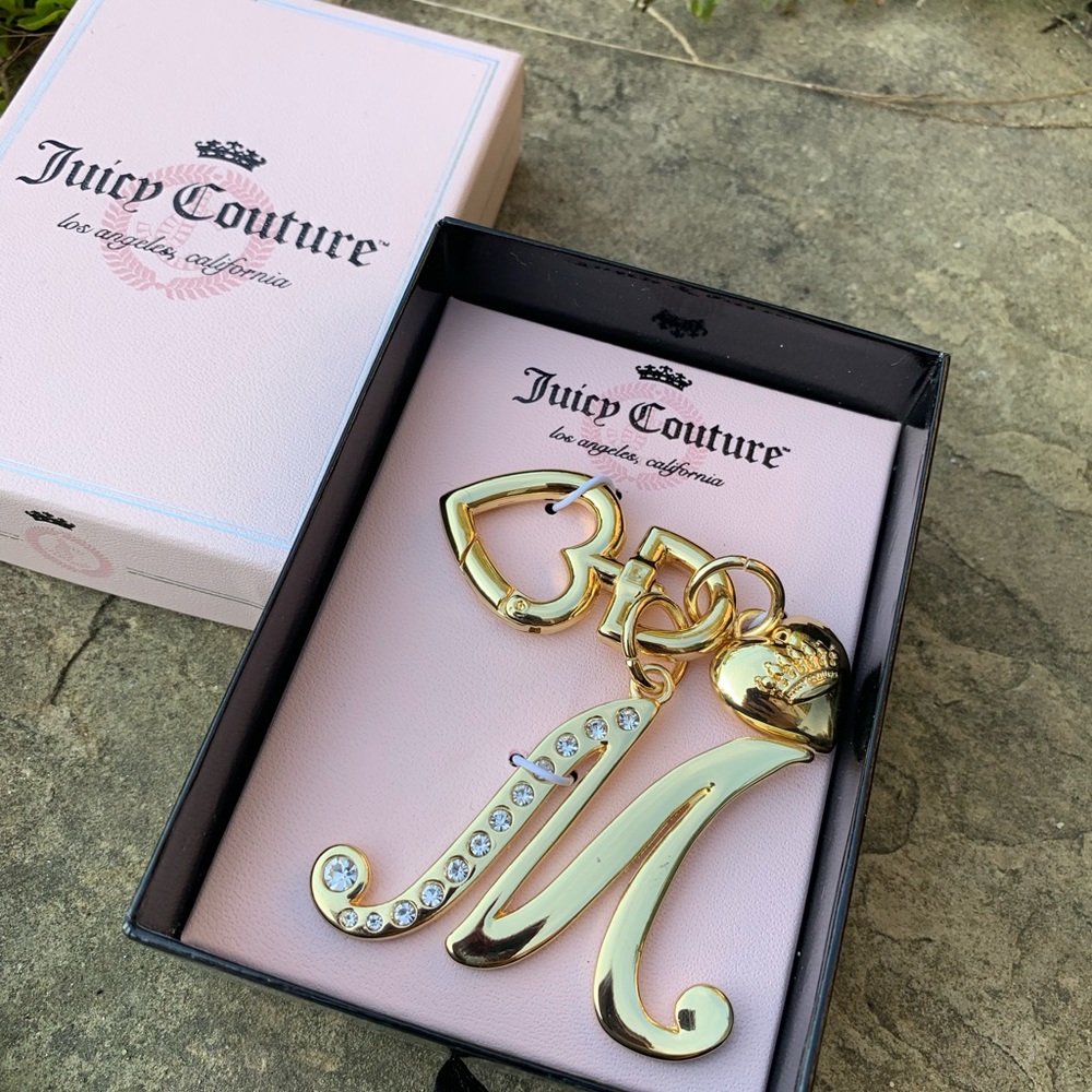 Juicy Couture “M” Gold Keychain FOB New w/ Box